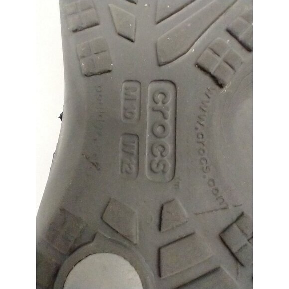 Crocs Mens 10 Black and Gray Flip Flops Women's Size 12 - Picture 7 of 13